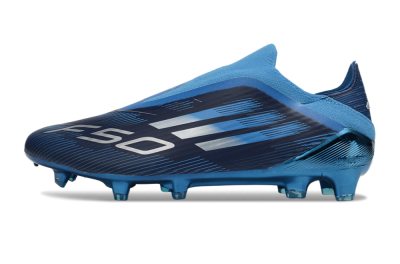 Adidas F50 Elite Laceless FG Football Boots - Blue/Ocean Wave/Deep Sea
