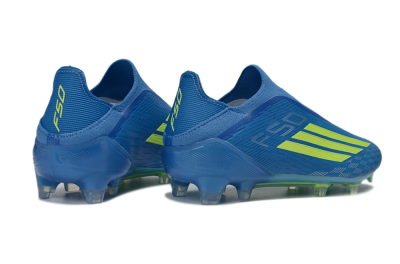 Adidas F50 Elite Laceless FG Football Boots - Blue/Vibrant Blue/Electric Yellow