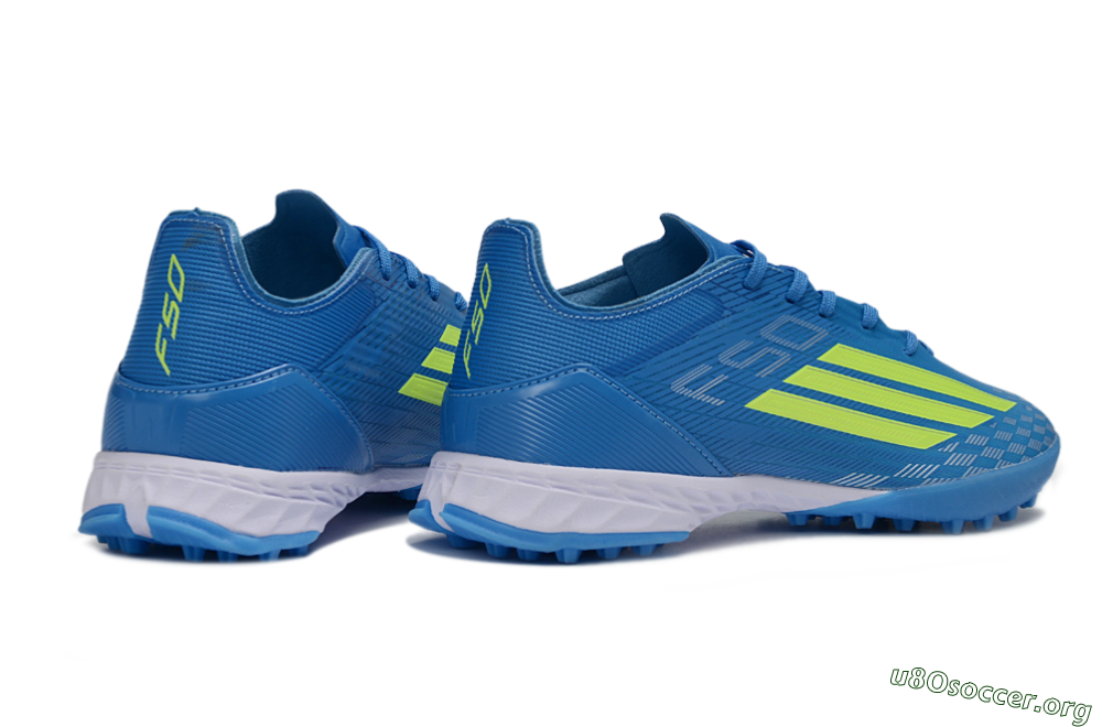 Adidas F50 Pro TF Football Shoes - Blue/Electric Blue/Neon Yellow 6