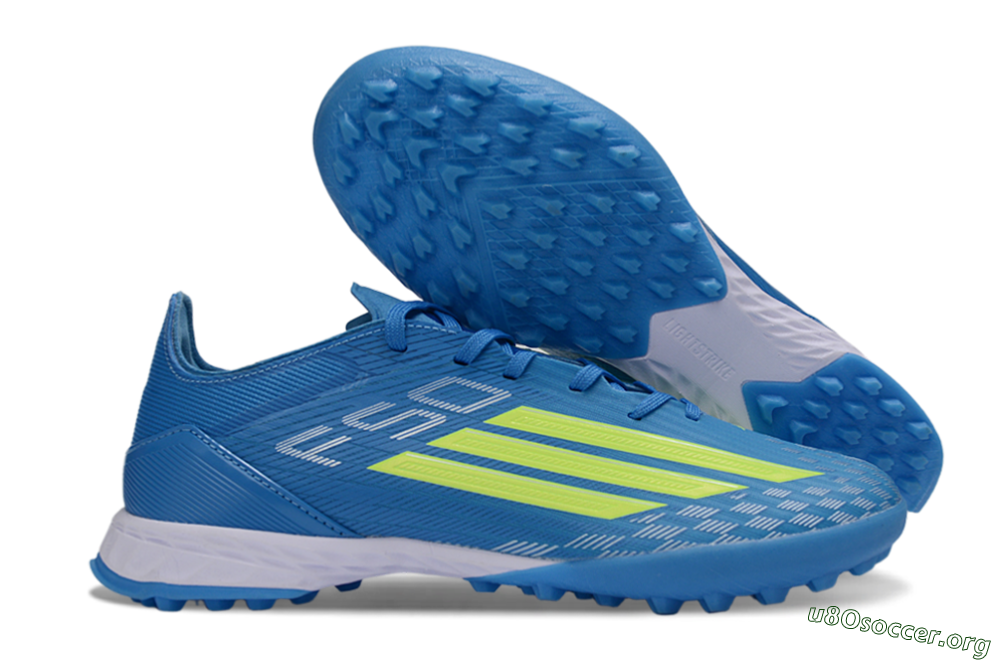Adidas F50 Pro TF Football Shoes - Blue/Electric Blue/Neon Yellow 2