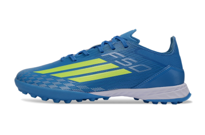 Adidas F50 Pro TF Football Shoes - Blue/Electric Blue/Neon Yellow