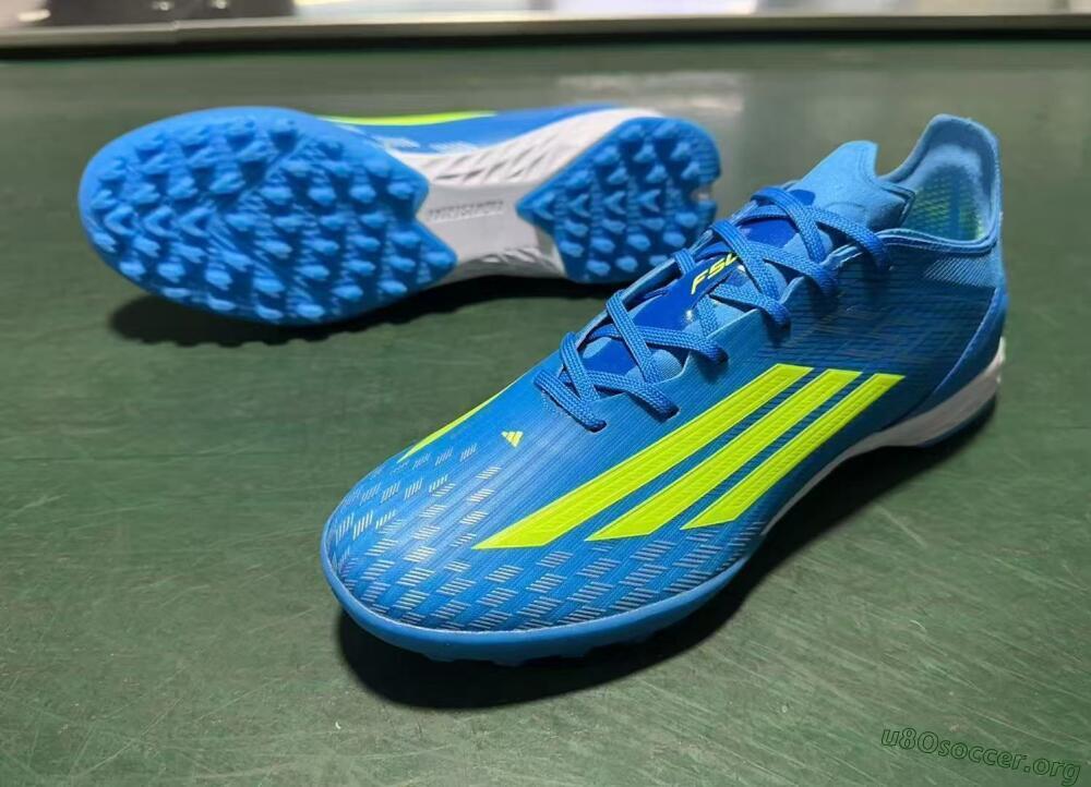 Adidas F50 Pro TF Football Shoes - Blue/Electric Blue/Neon Yellow