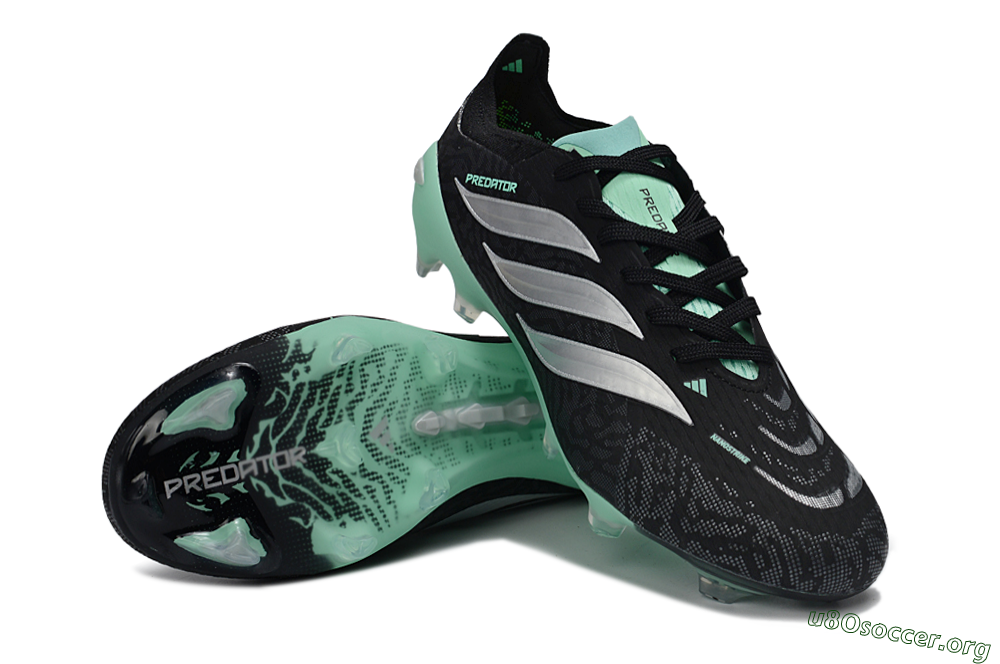 Adidas Predator 26 Elite FG Football Boots - Black/Mint Green/Silver 0