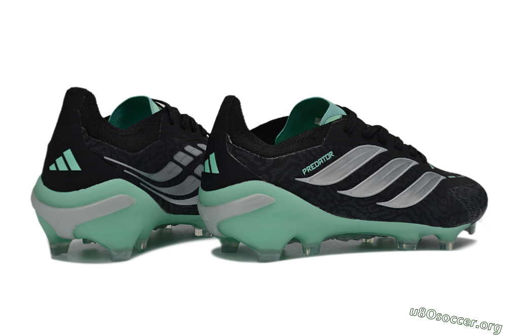 Adidas Predator 26 Elite FG Football Boots - Black/Mint Green/Silver 6