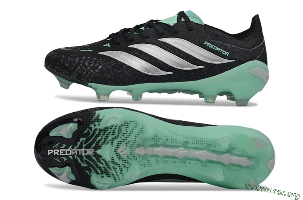 Adidas Predator 26 Elite FG Football Boots - Black/Mint Green/Silver 1