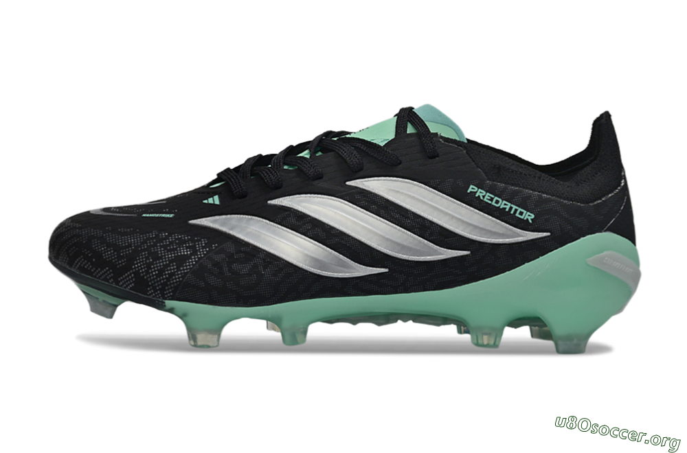 Adidas Predator 26 Elite FG Football Boots - Black/Mint Green/Silver 3