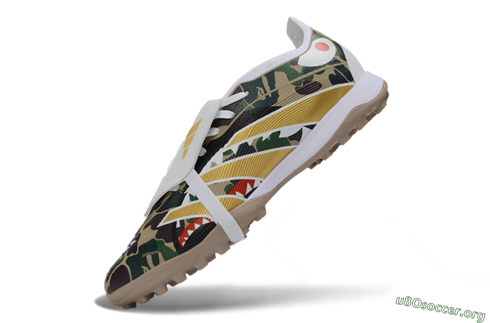 Adidas Predator 25 Elite Fold-Over Tongue TF Football Shoes - Yellow/Camo Green/Frost White 5