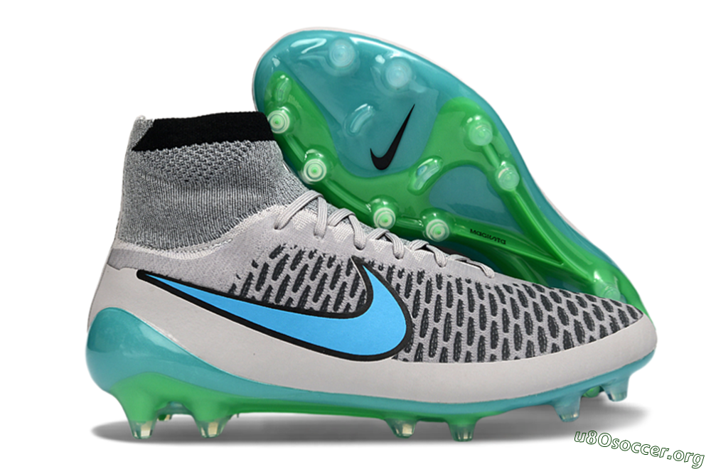 Nike Magista Obra FG Football Boots - Grey/Aqua Blue/Luminous Green 2