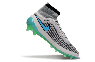 Nike Magista Obra FG Football Boots - Grey/Aqua Blue/Luminous Green
