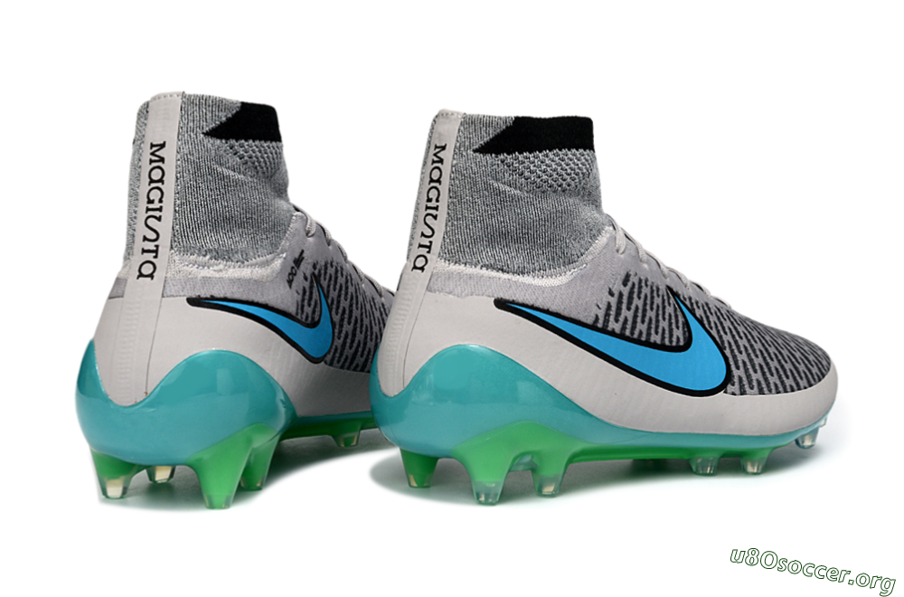 Nike Magista Obra FG Football Boots - Grey/Aqua Blue/Luminous Green 6
