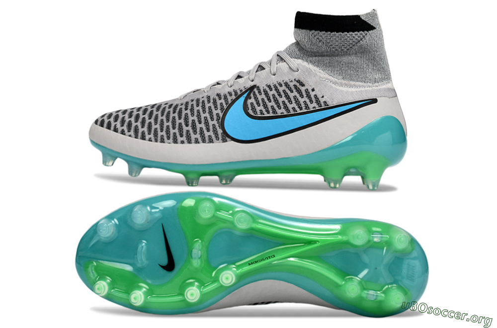 Nike Magista Obra FG Football Boots - Grey/Aqua Blue/Luminous Green 1