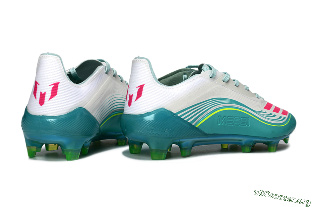 Messi x Adidas F50 Elite FG Football Boots - Aqua/Coral Fizz/Mint Splash 6