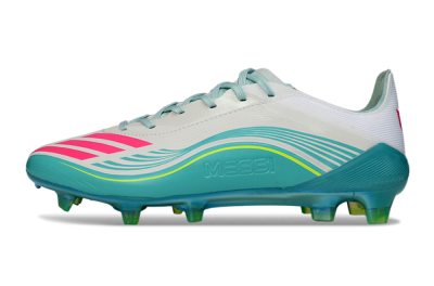 Messi x Adidas F50 Elite FG Football Boots - Aqua/Coral Fizz/Mint Splash