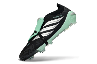 Adidas Predator 26 Elite Fold-Over Tongue FG Football Boots - Black/Mint Green/Metallic Silver