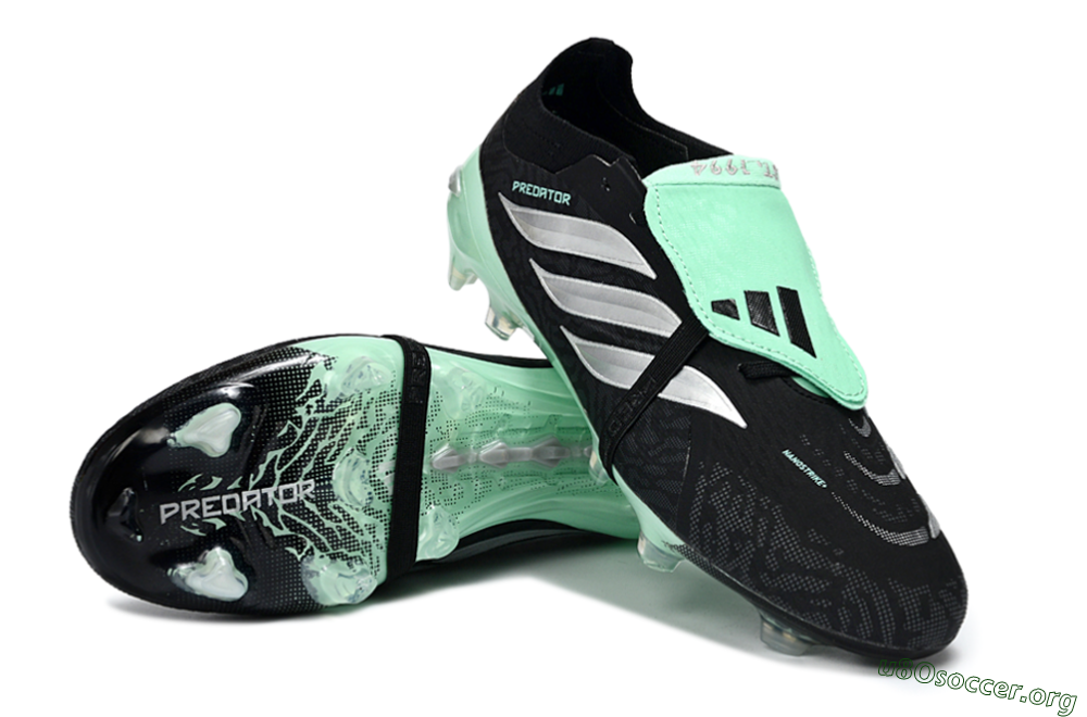 Adidas Predator 26 Elite Fold-Over Tongue FG Football Boots - Black/Mint Green/Metallic Silver 0