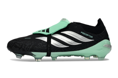 Adidas Predator 26 Elite Fold-Over Tongue FG Football Boots - Black/Mint Green/Metallic Silver