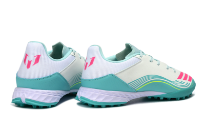 Messi x Adidas F50 Pro TF Football Shoes - Aqua/Coral Pink/Light Green