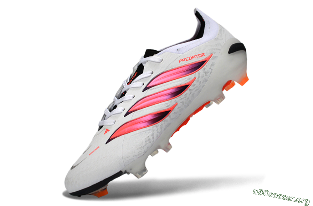 Adidas Predator 26 Elite FG Football Boots - White/Vibrant Pink/Orange Flash 5