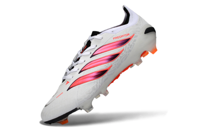 Adidas Predator 26 Elite FG Football Boots - White/Vibrant Pink/Orange Flash
