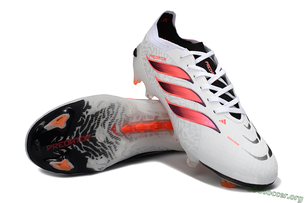 Adidas Predator 26 Elite FG Football Boots - White/Vibrant Pink/Orange Flash 0