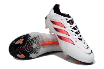 Adidas Predator 26 Elite FG Football Boots - White/Vibrant Pink/Orange Flash