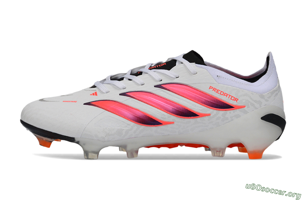 Adidas Predator 26 Elite FG Football Boots - White/Vibrant Pink/Orange Flash 3