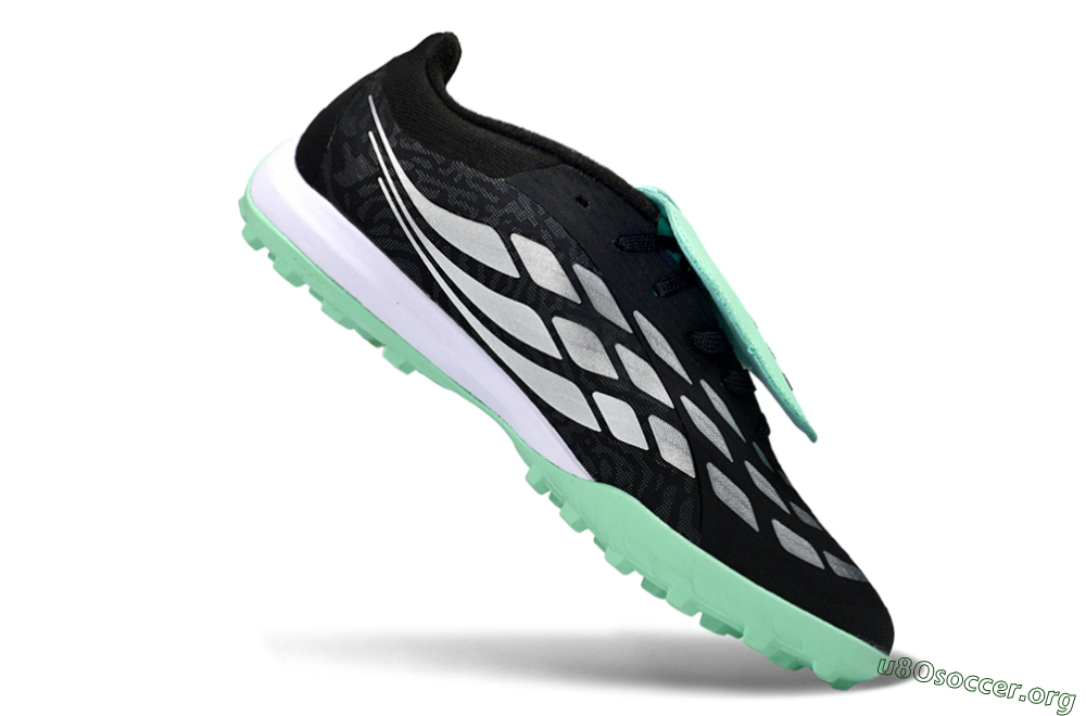 Adidas Predator 26 Elite Fold-Over Tongue TF Football Shoes - Black/Mint Green/Metallic Silver 4