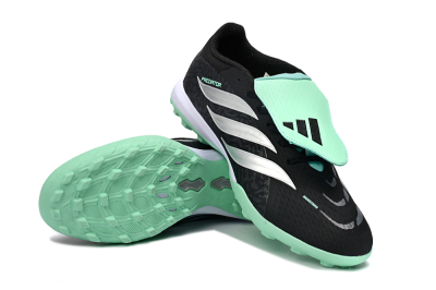 Adidas Predator 26 Elite Fold-Over Tongue TF Football Shoes - Black/Mint Green/Metallic Silver