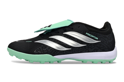 Adidas Predator 26 Elite Fold-Over Tongue TF Football Shoes - Black/Mint Green/Metallic Silver
