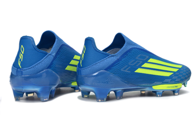 Adidas F50+ Elite Lightstrike Pro Laceless FG Football Boots - Blue/Vibrant Blue/Lime Green