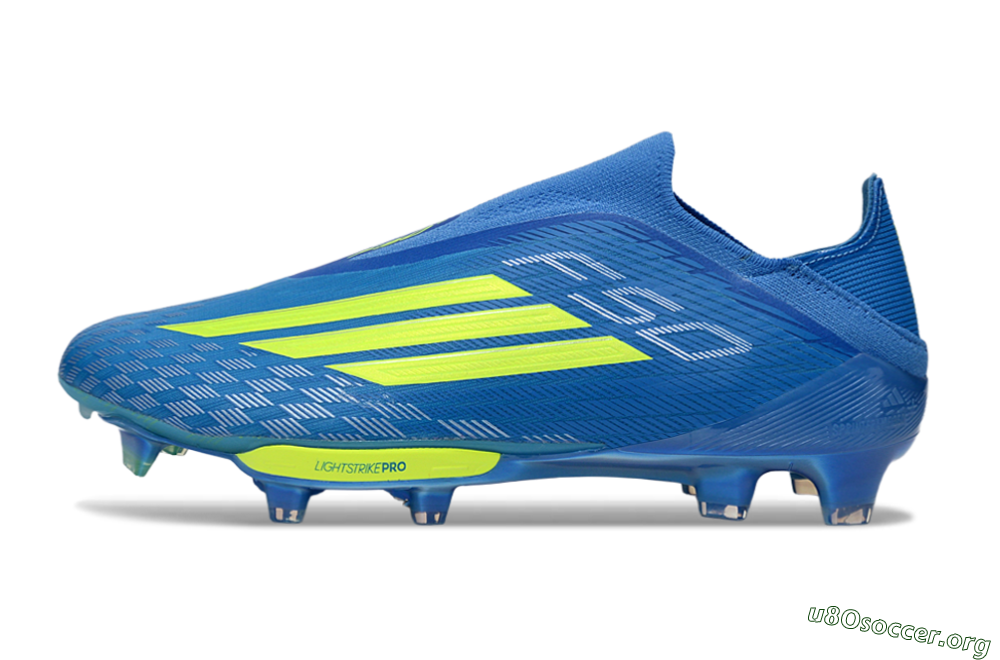 Adidas F50+ Elite Lightstrike Pro Laceless FG Football Boots - Blue/Vibrant Blue/Lime Green 3