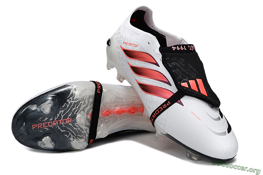Adidas Predator 26 Elite Fold-Over Tongue FG Football Boots - White/Vibrant Coral/Black 0