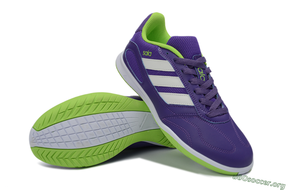 Adidas Top Sala IC Football Shoes - Purple/Lime Green/White 0
