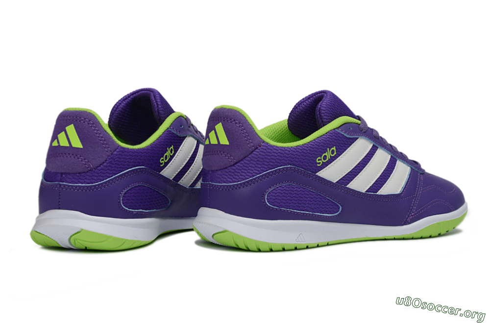 Adidas Top Sala IC Football Shoes - Purple/Lime Green/White 6