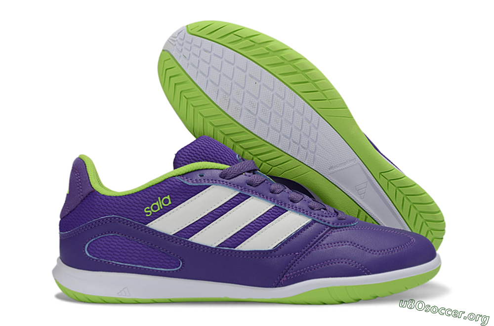 Adidas Top Sala IC Football Shoes - Purple/Lime Green/White 2