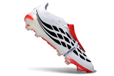 Adidas Predator 26 Elite Fold-Over Tongue FG Football Boots - White/Electric Red/Black