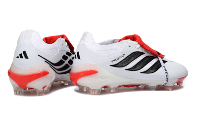 Adidas Predator 26 Elite Fold-Over Tongue FG Football Boots - White/Electric Red/Black
