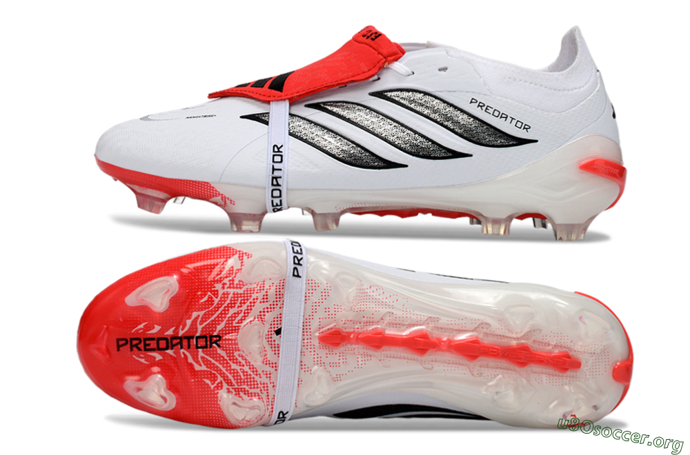 Adidas Predator 26 Elite Fold-Over Tongue FG Football Boots - White/Electric Red/Black 1