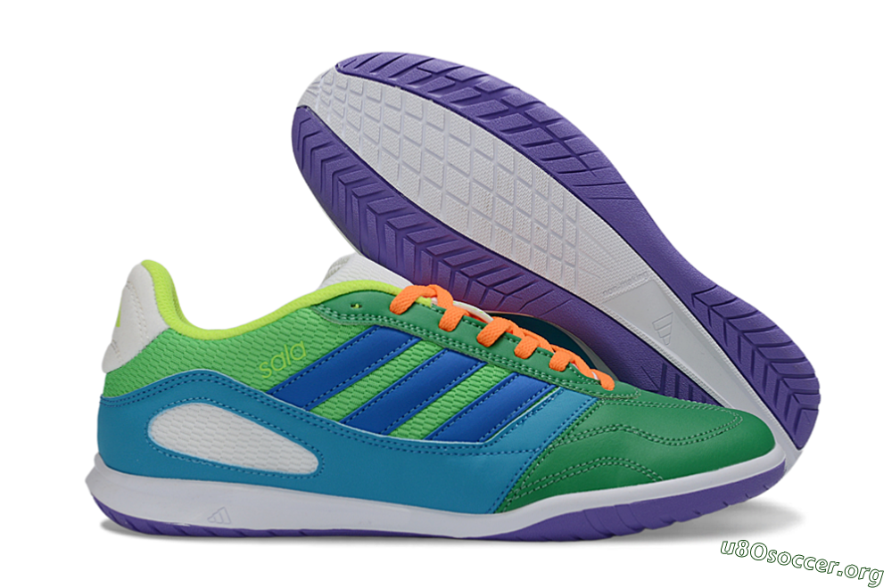 Adidas Top Sala IC Football Shoes - Green/Ocean Blue/Lime Punch 2