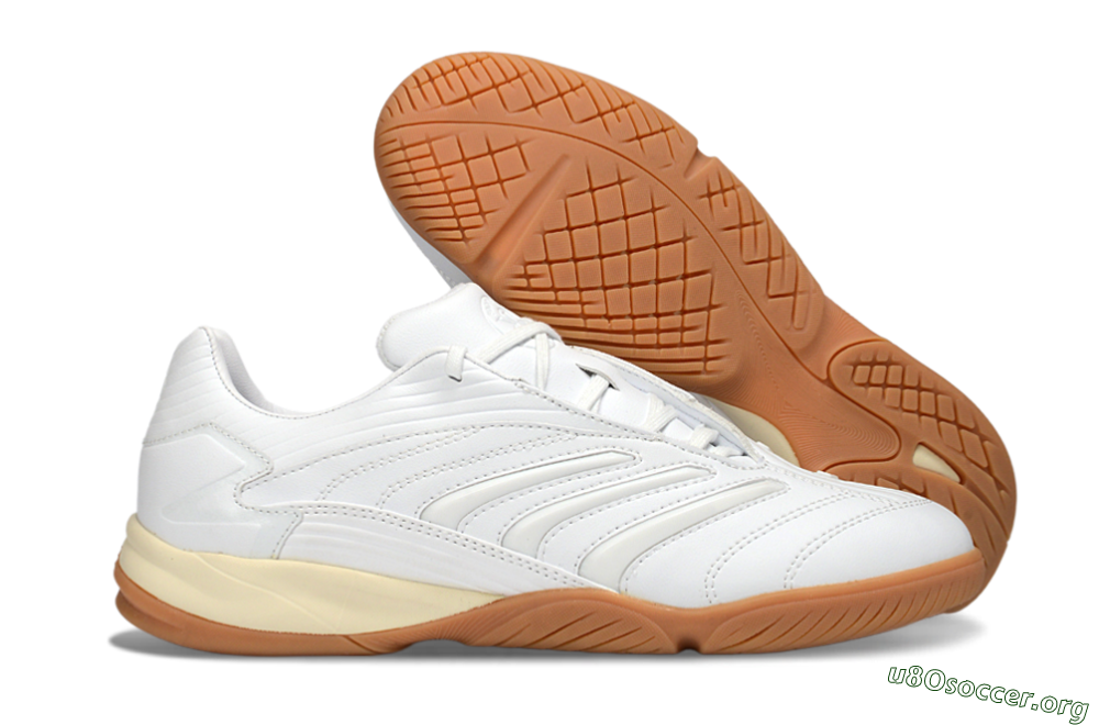 Adidas Predator Precision IC Football Shoes - White/Cream Beige/Gum Brown 2