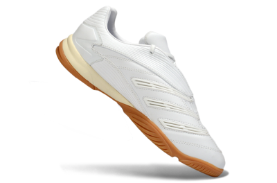 Adidas Predator Precision IC Football Shoes - White/Cream Beige/Gum Brown