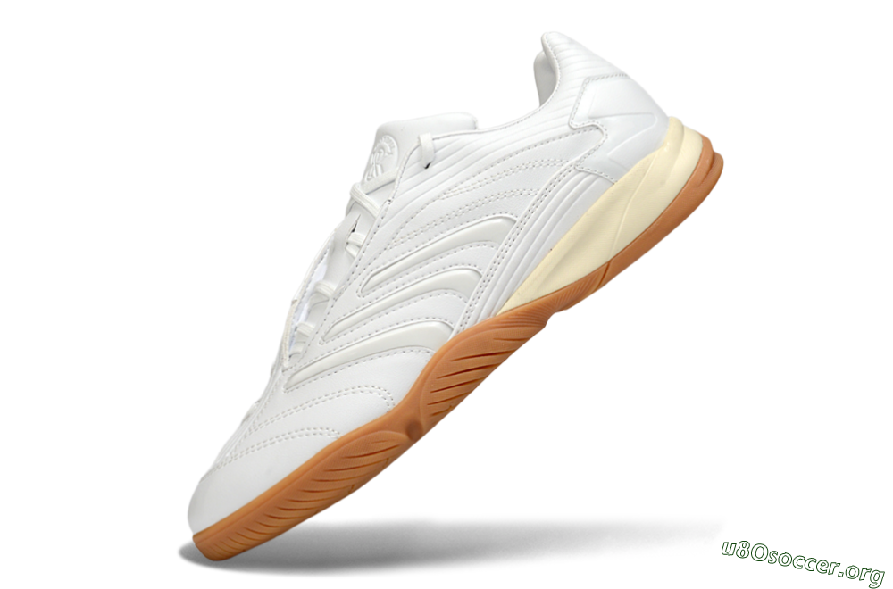 Adidas Predator Precision IC Football Shoes - White/Cream Beige/Gum Brown 5