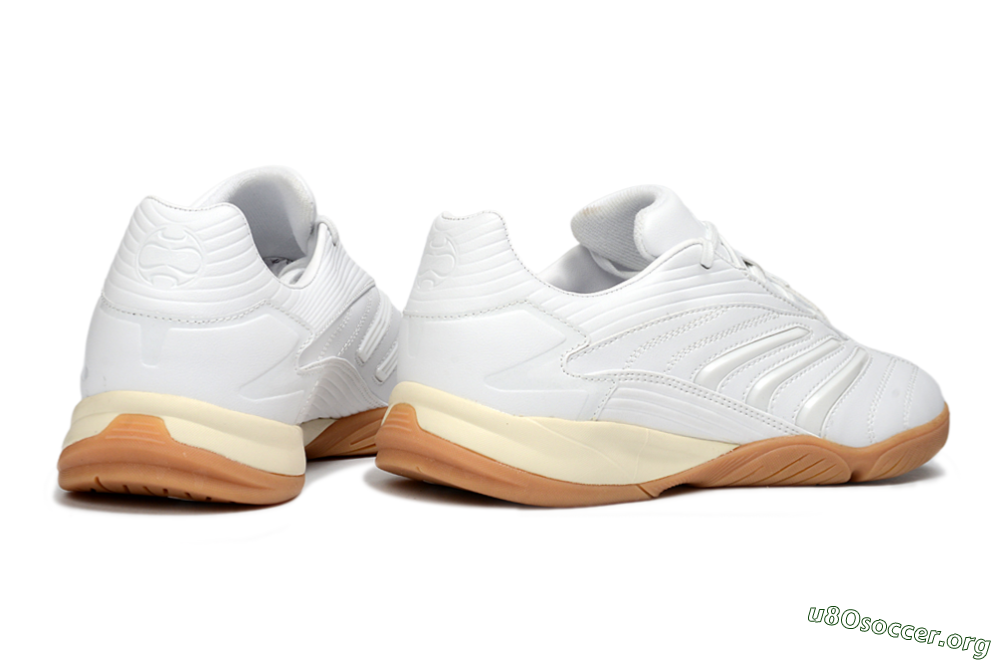 Adidas Predator Precision IC Football Shoes - White/Cream Beige/Gum Brown 6