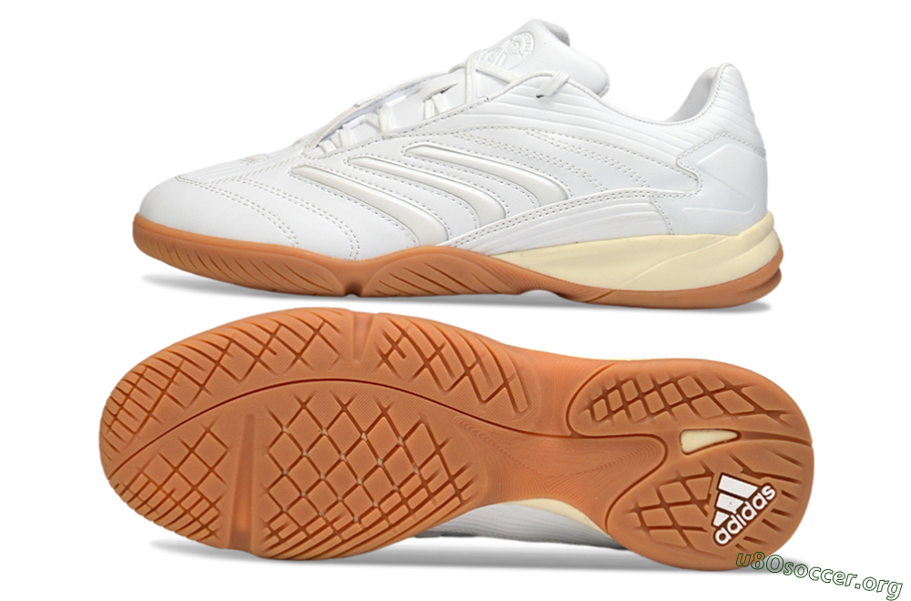 Adidas Predator Precision IC Football Shoes - White/Cream Beige/Gum Brown 1