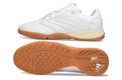 Adidas Predator Precision IC Football Shoes - White/Cream Beige/Gum Brown