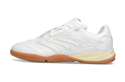 Adidas Predator Precision IC Football Shoes - White/Cream Beige/Gum Brown
