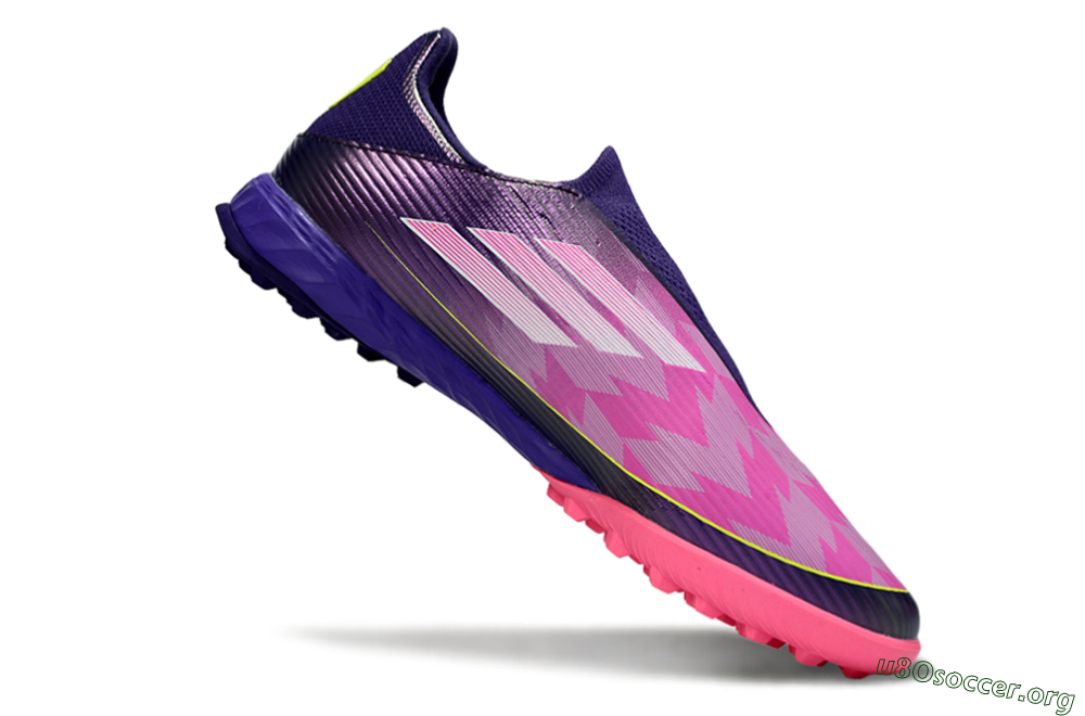 Adidas F50 Pro Laceless TF Football Shoes - Purple/Bright Pink/Neon Yellow 4