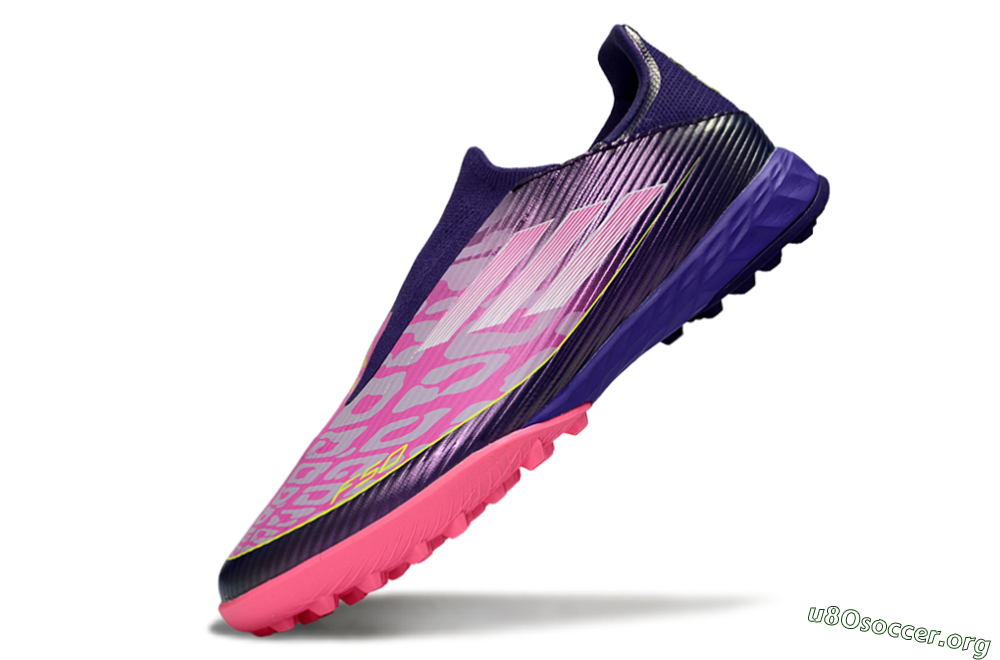 Adidas F50 Pro Laceless TF Football Shoes - Purple/Bright Pink/Neon Yellow 5