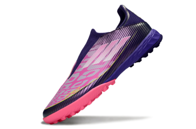 Adidas F50 Pro Laceless TF Football Shoes - Purple/Bright Pink/Neon Yellow
