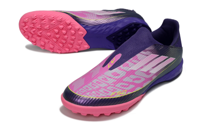 Adidas F50 Pro Laceless TF Football Shoes - Purple/Bright Pink/Neon Yellow
